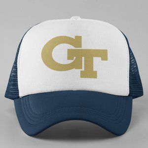 NEW Georgia Tech Yellow Jackets GT Foam Trucker Mesh Snapback Hat 2-TONE